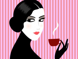 donna con caffè – woman with coffee