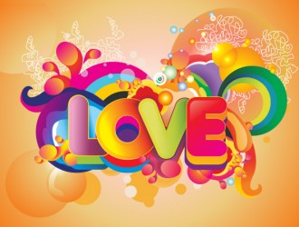 scritta Love colorata – Colorful Love