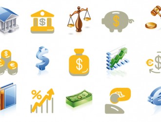 icone finanza e giustizia – finance and justice icons
