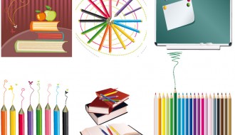 libri, colori, lavagna – books, pencils, blackboard