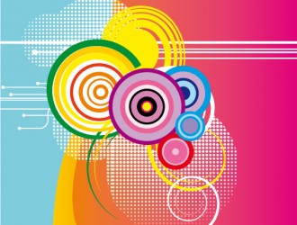 sfondo colorato con cerchi – colored background with circles