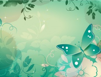 sfondo floreale con farfalla – floral background with butterfly