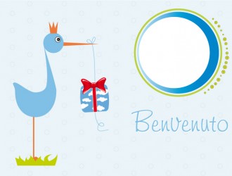 benvenuto neonato con cicogna – newborn welcome with stork