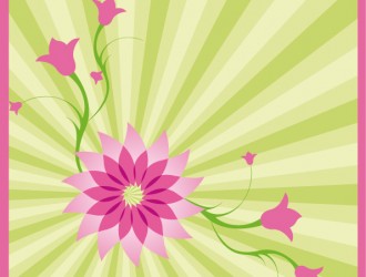 sfondo a raggi con fiori – ray background with flowers
