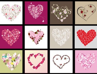 12 bigliettini floreali cuore – floral hearts cards