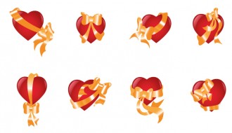 8 cuori con fiocchi – hearts with ribbons
