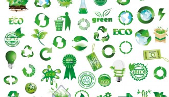 icone verdi, ambiente, riciclo – green icons, recycle