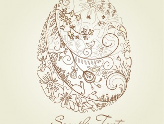 biglietto uovo Pasqua floreale – Floral Easter Egg Card
