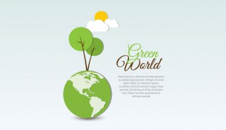 mondo verde con alberi – green world