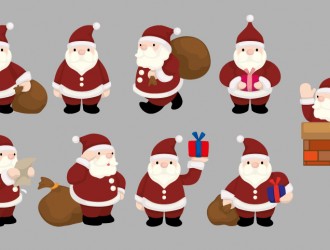 9 sagome Babbo Natale – Santa Claus silhouettes