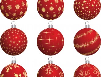 9 palline rosse Natale – Christmas Balls Vector Set