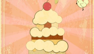 happy birthday vintage card – torta compleanno