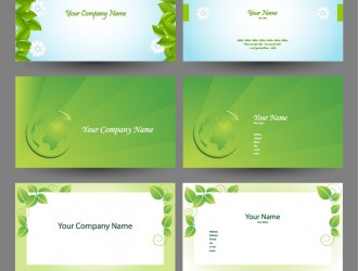 6 bigliettini verdi – elegant green natural business cards