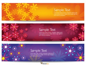 3 banner fiori – colorful vector flower banners