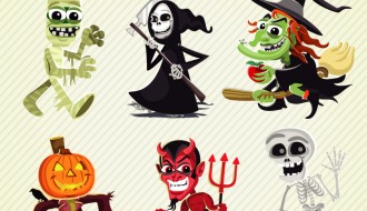 11 personaggi Halloween – Halloween cartoon characters set