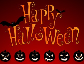 Halloween, 6 zucche, pipistrelli – Happy Halloween, pumpkins, bats