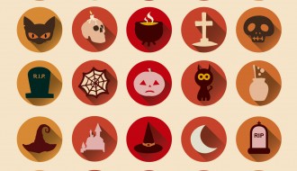25 icone Halloween – terror Halloween round icons