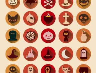 25 icone Halloween – terror Halloween round icons