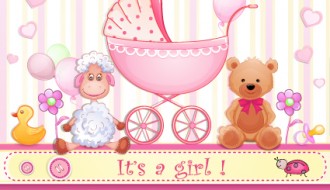 nascita bimba – girl baby cards