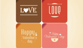 4 bigliettini San Valentino – Valentine Postcard Vintage