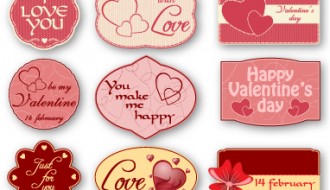 9 targhette amore – love valentine labels