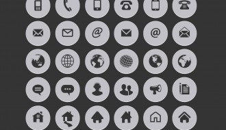 30 icone circolari internet – internet contact circle icons