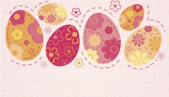 sfondo 6 uova di Pasqua – Easter floral vintage background