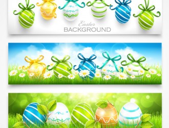 3 banner uova di Pasqua – Easter eggs ornaments banners