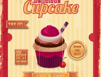 Cupcake in cornice grunge