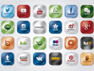 24 social media sites, apps icons, logos – icone social