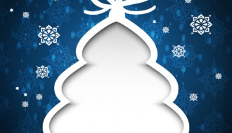 bigliettino blu albero Natale – blue Christmas card with tree