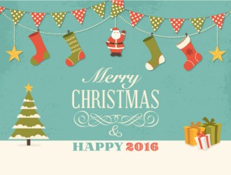 bigliettino auguri Natale – retro Christmas wishes card