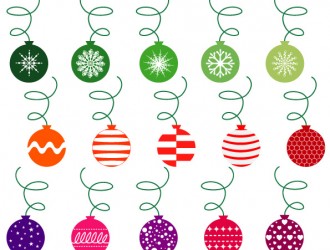 palline Natale verdi, rosse, viola – green, red, purple Christmas balls