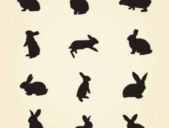 12 conigli – rabbits silhouette