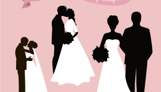 3 coppie sposi – silhouettes wedding couples