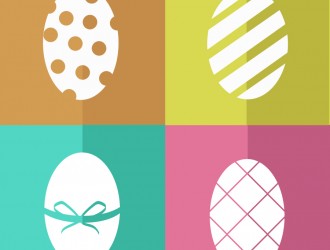 4 uova di Pasqua – colours silhouette  Easter eggs