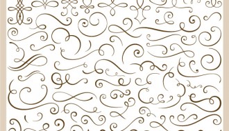 decorazioni calligrafiche – calligraphic ornaments design elements