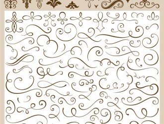 decorazioni calligrafiche – calligraphic ornaments design elements