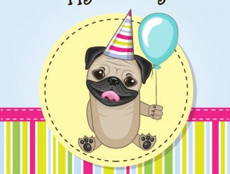 compleanno cane – happy birthday greeting card dog