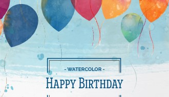palloncini acquerello compleanno – watercolor happy birthday