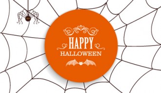 ragnatela, ragno – Happy Halloween card, spider