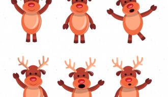6 cervi Natale – Christmas deers cartoon