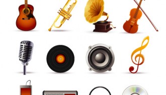 musica, strumenti musicali – music set