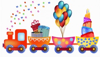 trenino compleanno torta palloncini – birthday cartoon train