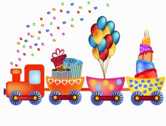trenino compleanno torta palloncini – birthday cartoon train
