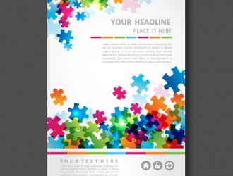 business brochure with puzzle