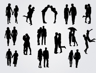 14 coppie innamorati – couples in love silhouettes