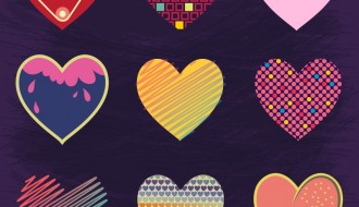 9 cuori San Valentino – set of cute hearts