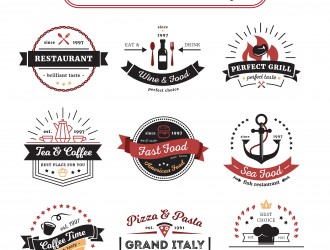 9 loghi ristoranti – cafè and restaurant logos