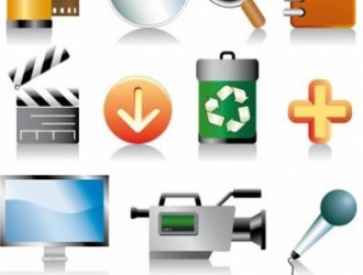 Set di icone per multimedia, cinema, ecc